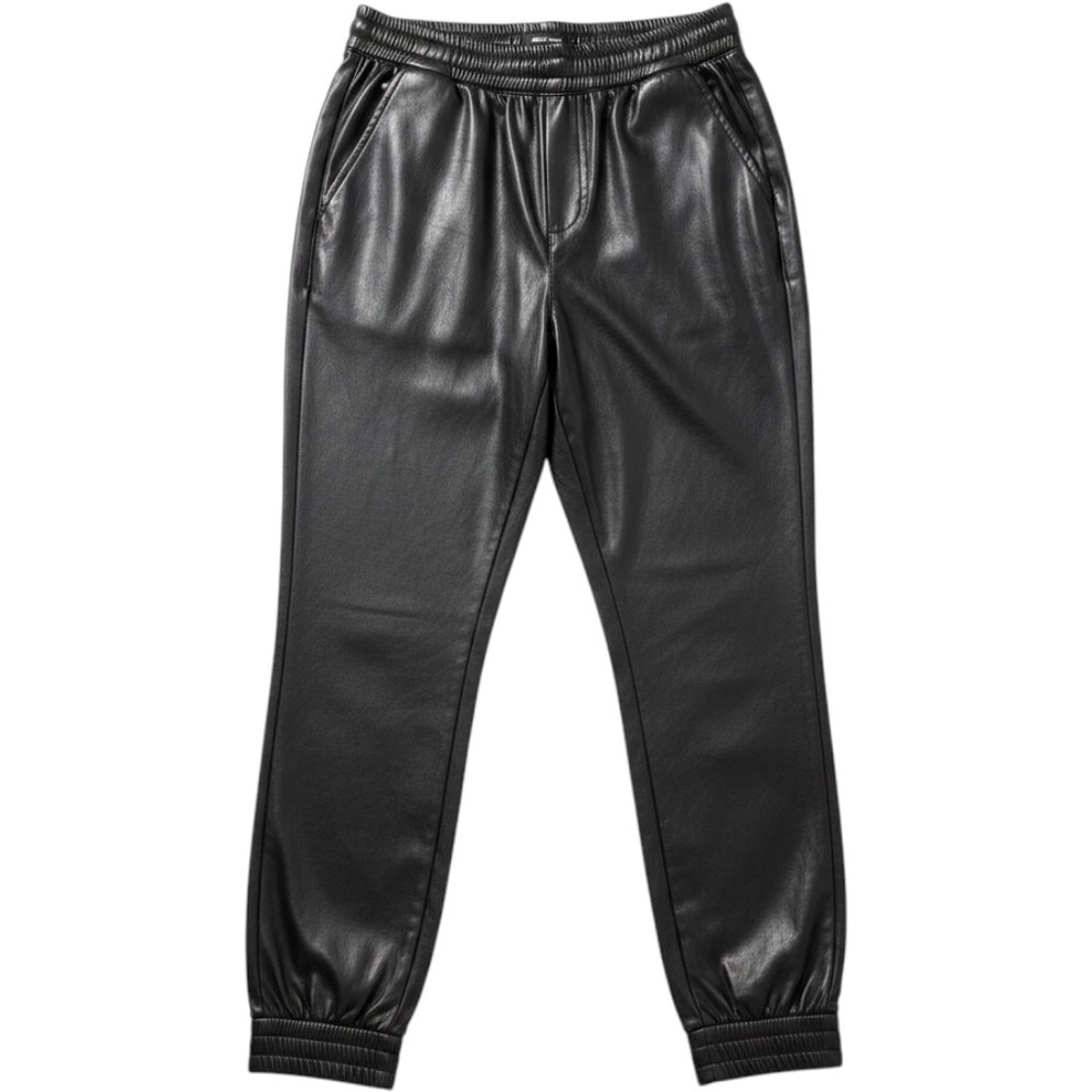Dear John Joggers Womens Medium Black Excellent Faux Leather Elastic Waist